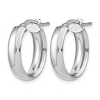 Oval Hoop Earrings in 14K White Gold, 20mm - Sophia Jewelers