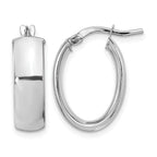 Oval Hoop Earrings in 14K White Gold, 20mm - Sophia Jewelers