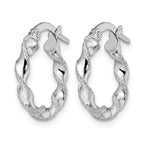 14K White Gold Twisted Hoop Earrings