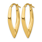 14k Polished Oval Hoop Earrings
