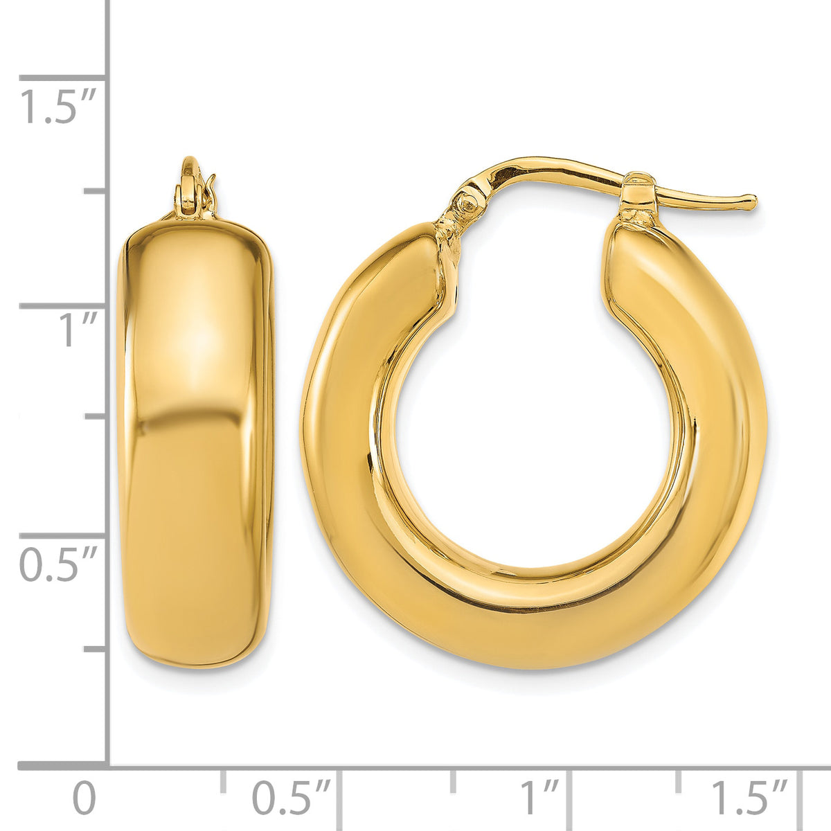14k Polished Hoop Earrings