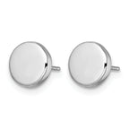 14k White Gold Polished Button Post Earrings
