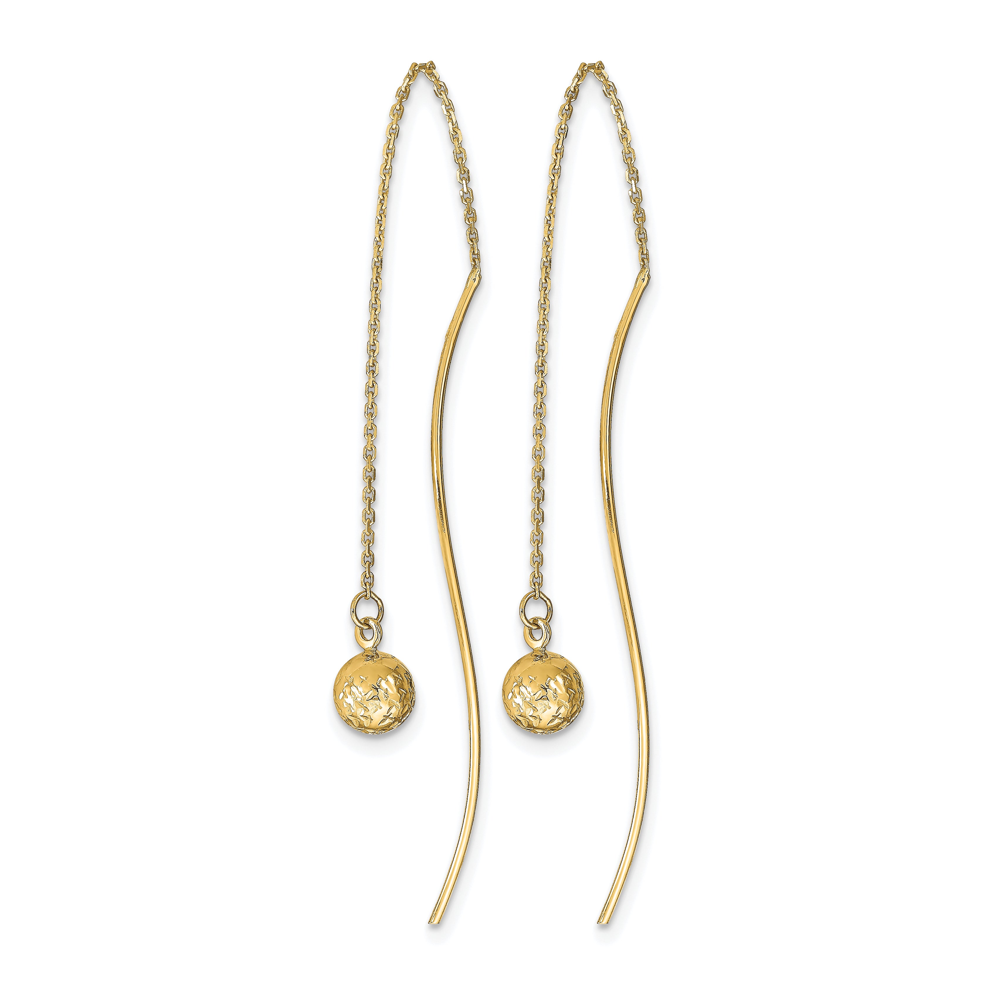 Diamond-Cut Threader Earrings in 14K Yellow Gold Secondary image