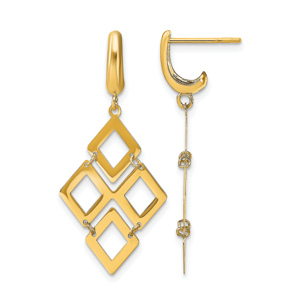 14k Polished Post Dangle Earrings