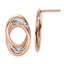 14K w/Wht and Rose RH-plating  Polish/Dia-cut Post Earrings