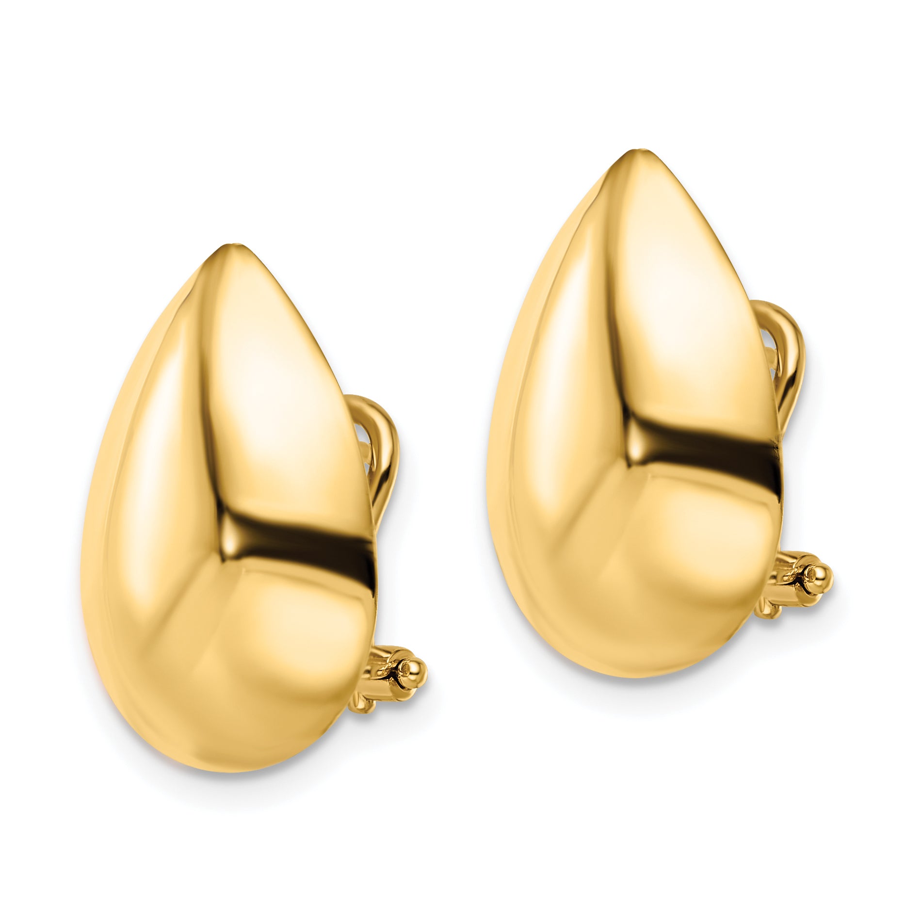 14K Polished Teardrop Omega Back Earrings Secondary image