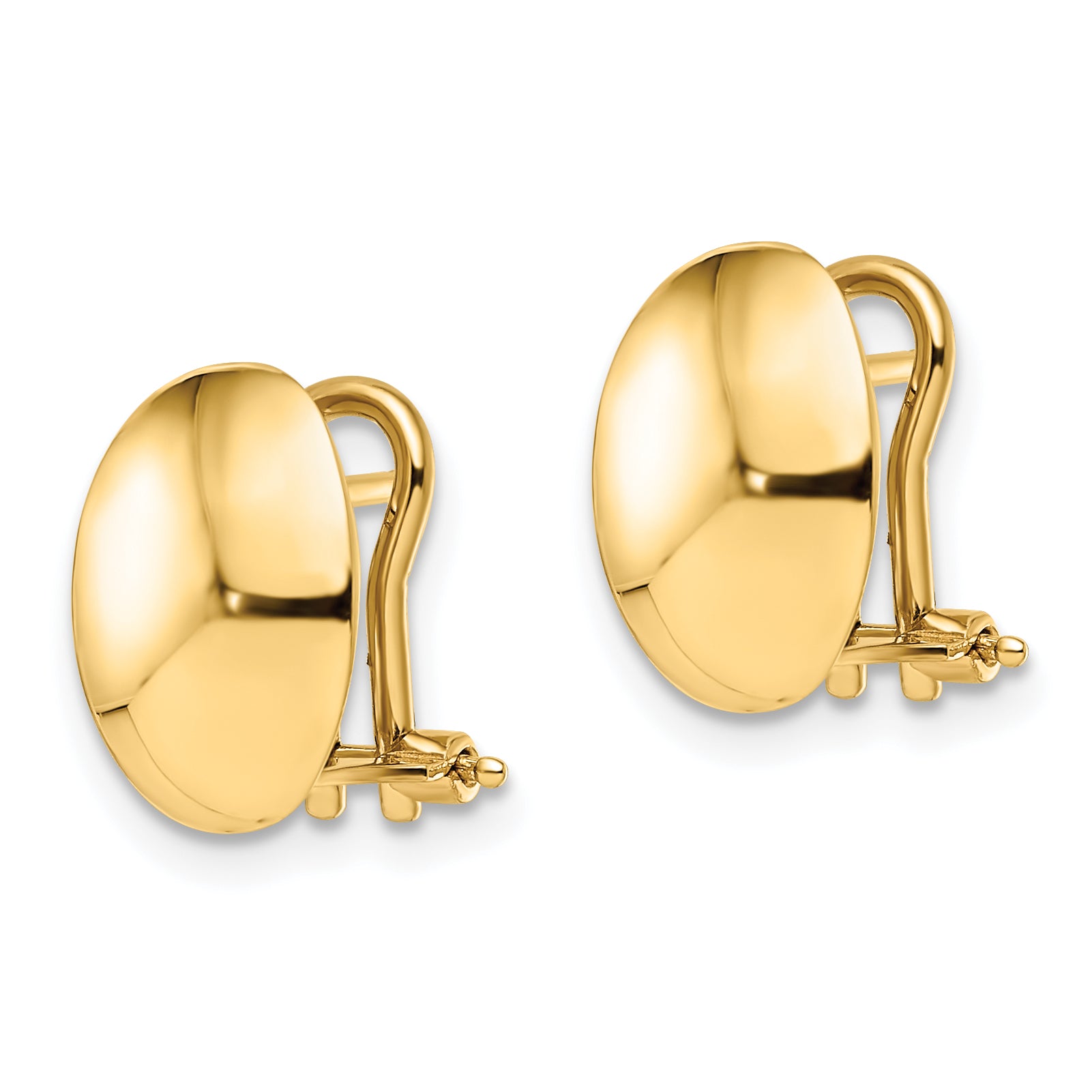14K Polished Omega Back Earrings Secondary image