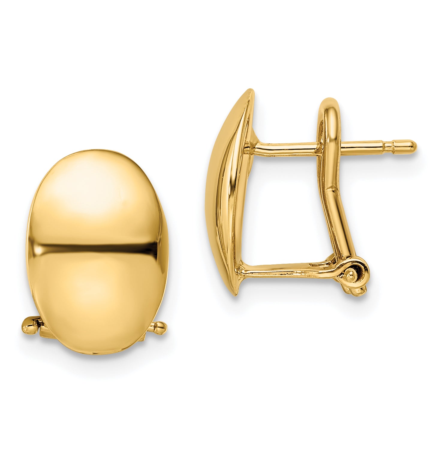 14K Polished Omega Back Earrings Main image