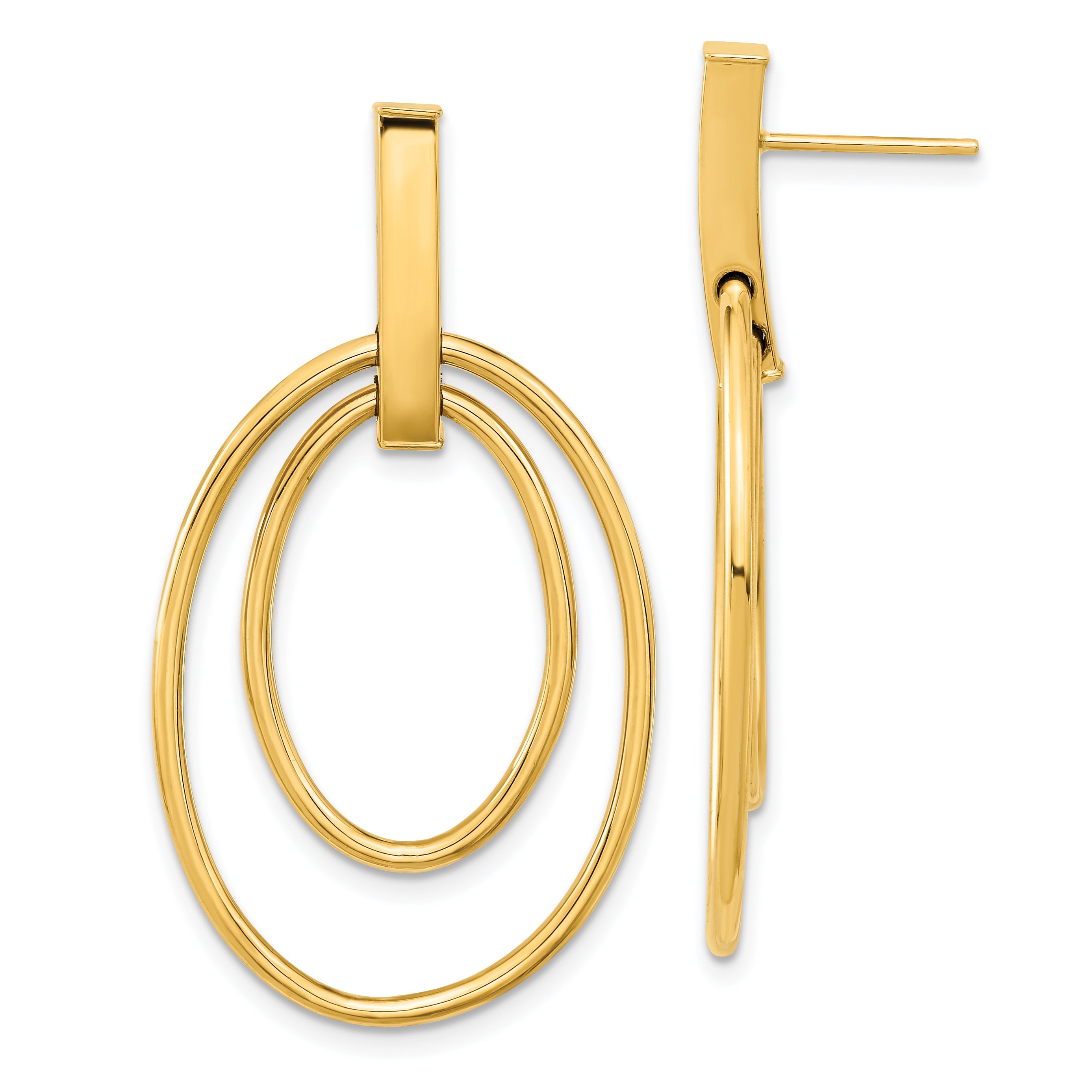 14k Polished Post Dangle Earrings Main image
