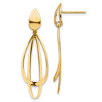 14k Polished and Brushed Post Dangle Earrings