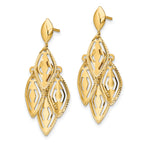 14k Polished D/C Post Dangle Chandelier Earrings