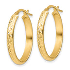 14K Polished D/C Oval Hoop Earrings