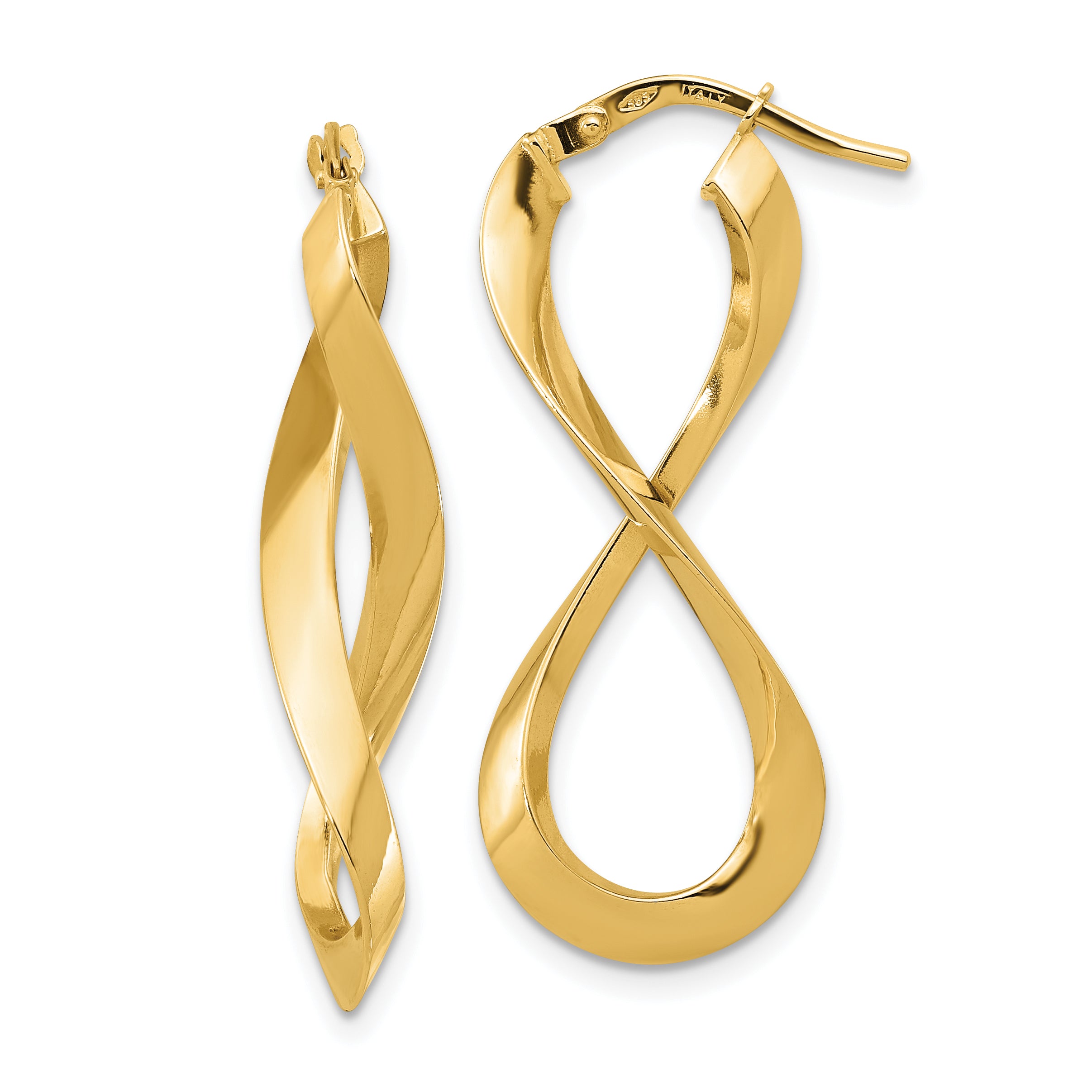 14K Polished Left and Right Eternity Hoop Earrings Main image