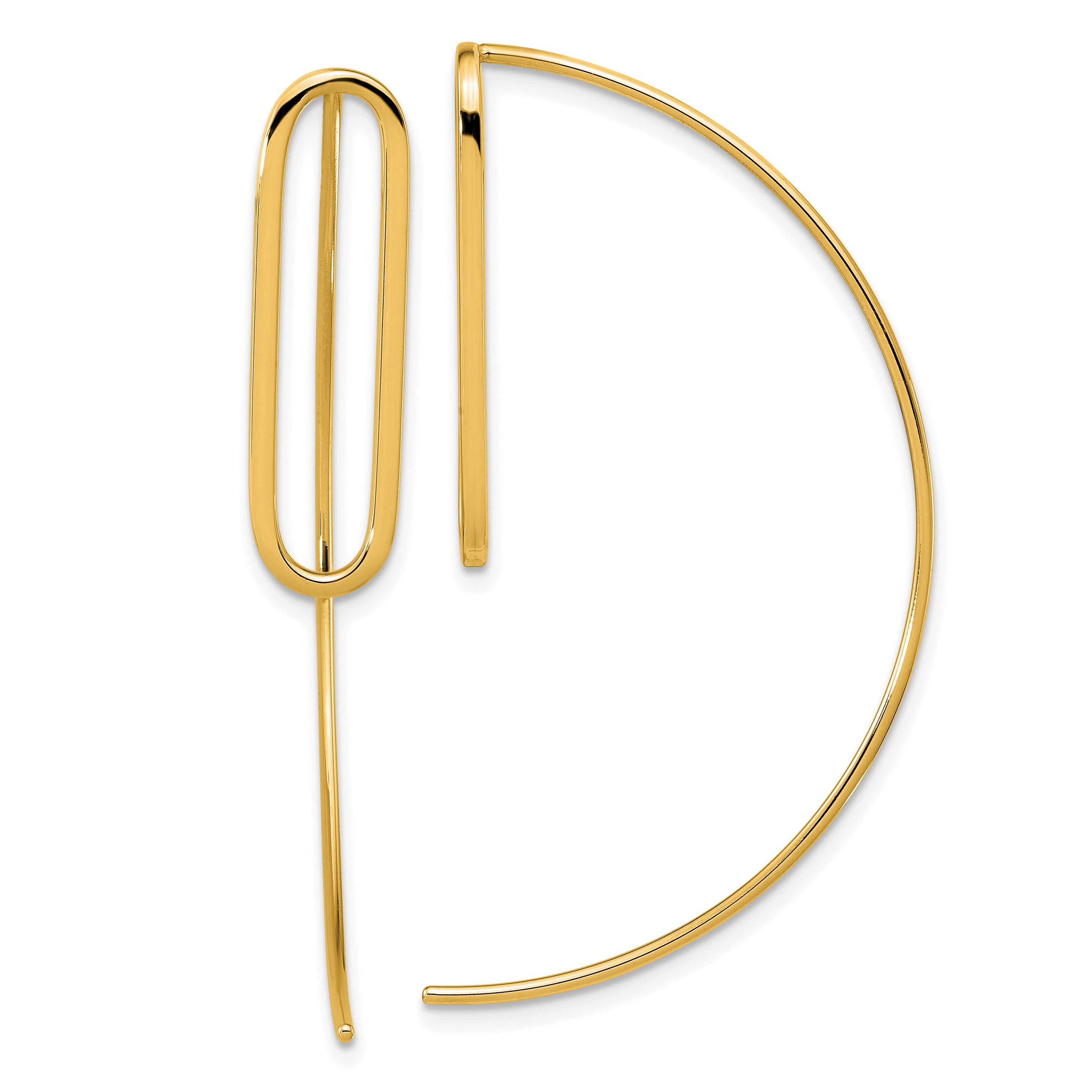 14K Polished Threader Earrings