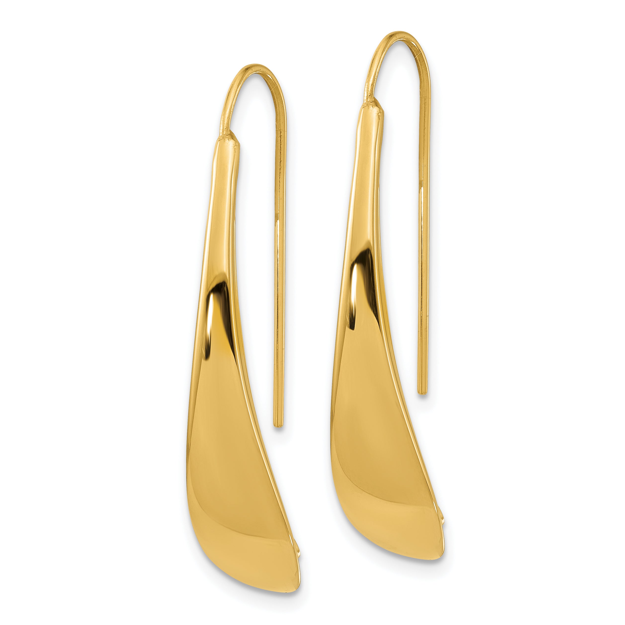 14k Polished Threader Earrings Secondary image