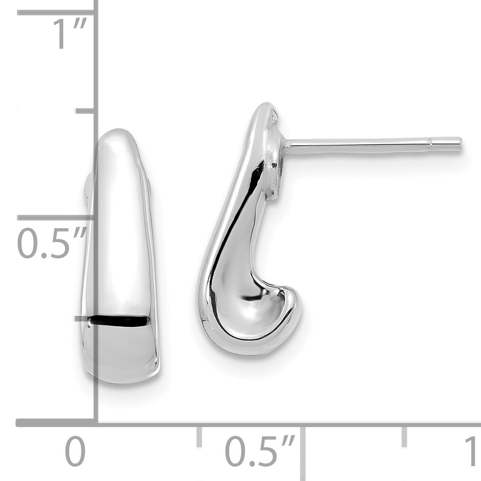 14k White Gold Polished Post Earrings