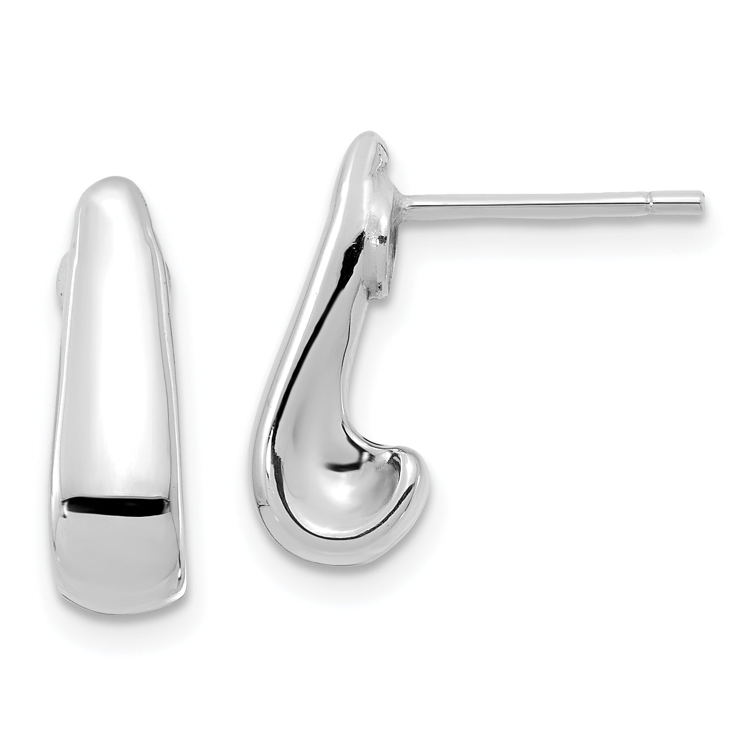14k White Gold Polished Post Earrings Main image