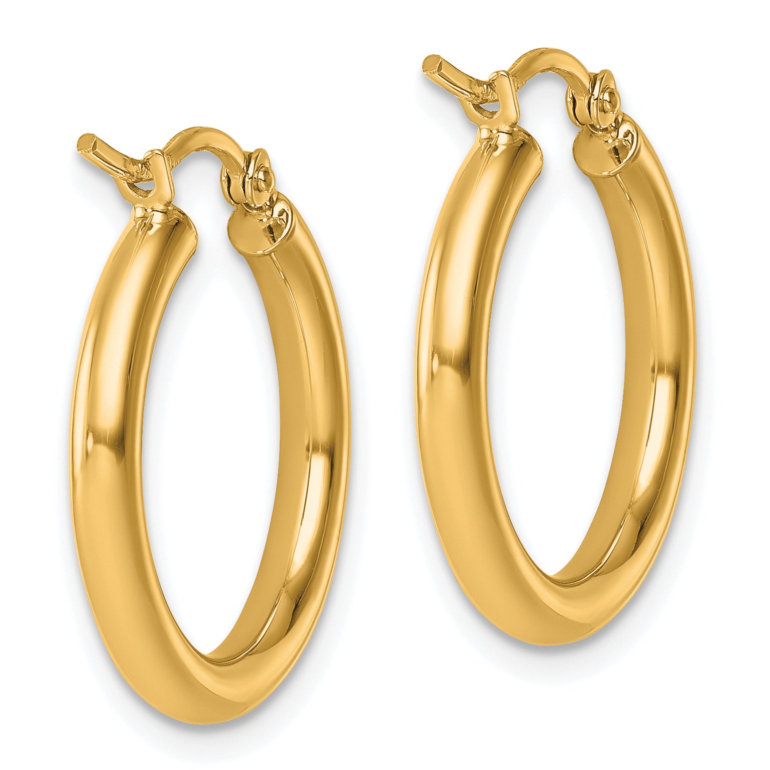 14k Polished 2.5mm Lightweight Tube Hoop Earrings