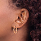 14k Rose Gold Polished 2.5mm Lightweight Tube Hoop Earrings