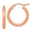 14k Rose Gold Polished 2.5mm Lightweight Tube Hoop Earrings