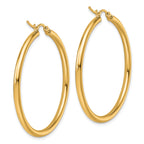 14k Polished 2.5mm Lightweight Tube Hoop Earrings