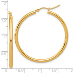 14k Polished 2.5mm Lightweight Tube Hoop Earrings