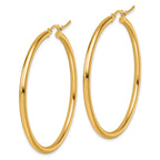 14k Polished 2.5mm Lightweight Tube Hoop Earrings