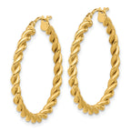 14K Polished Twist Hoop Earrings