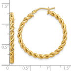 14K Polished Twist Hoop Earrings