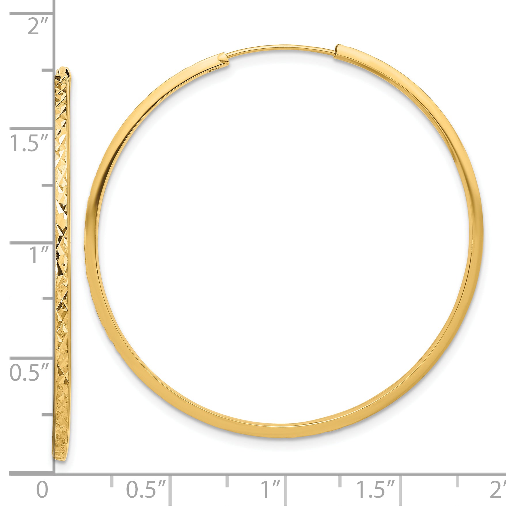 14K Diamond-cut Endless Hoop Earrings
