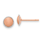 14K Rose Gold with White Gold Accent Brushed Post Earrings