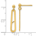 14K Polished Paperclip Dangle Earrings