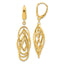 14K Polished and Textured Ovals Dangle Earrings