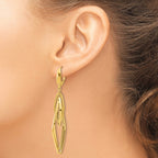 14K Yellow Gold Polished Diamond Shaped Dangle Earrings