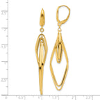 14K Polished Diamond Shaped Dangle Earrings
