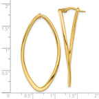 14K Polished Oval Hoop Earrings