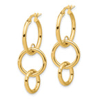14K Polished Double Round Hoop Earrings