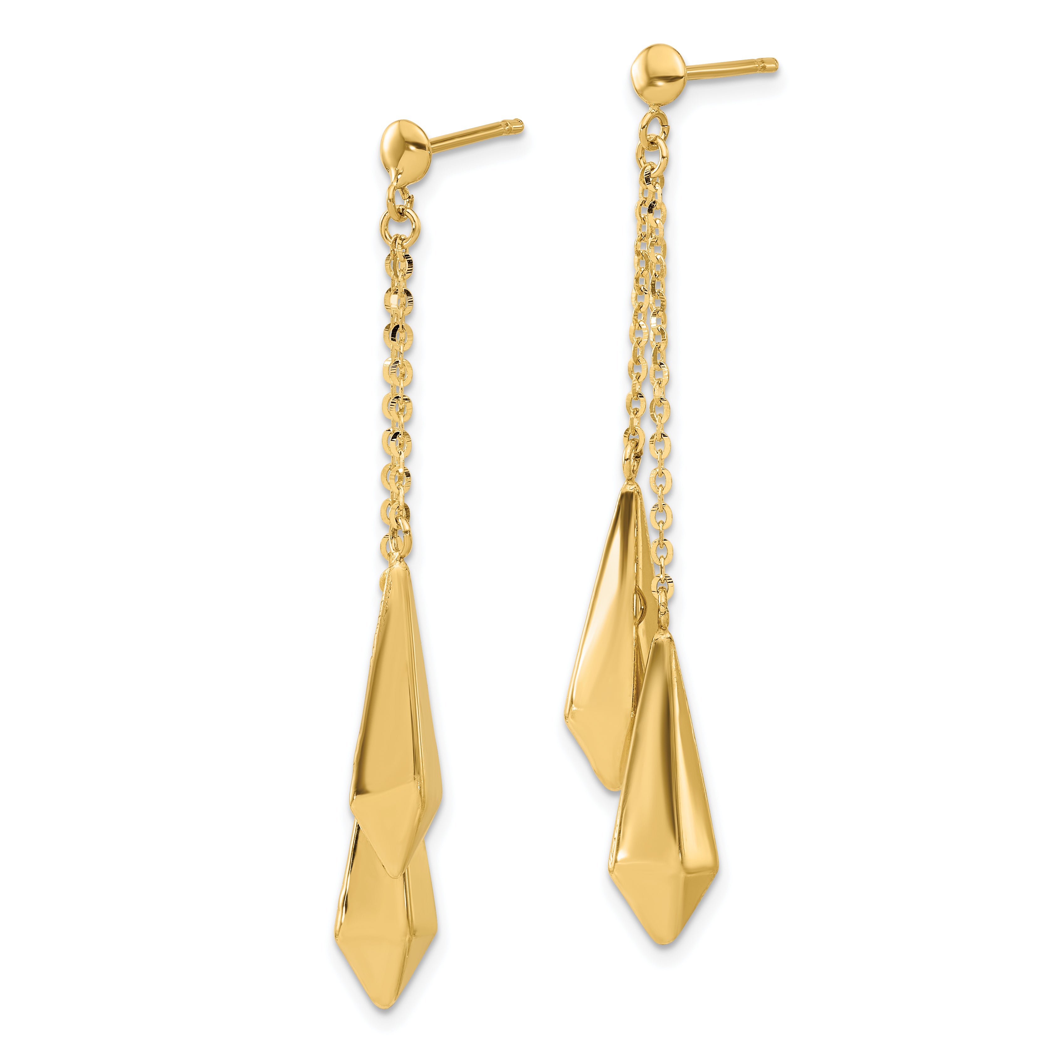 14K Polished Post Dangle Earrings Secondary image