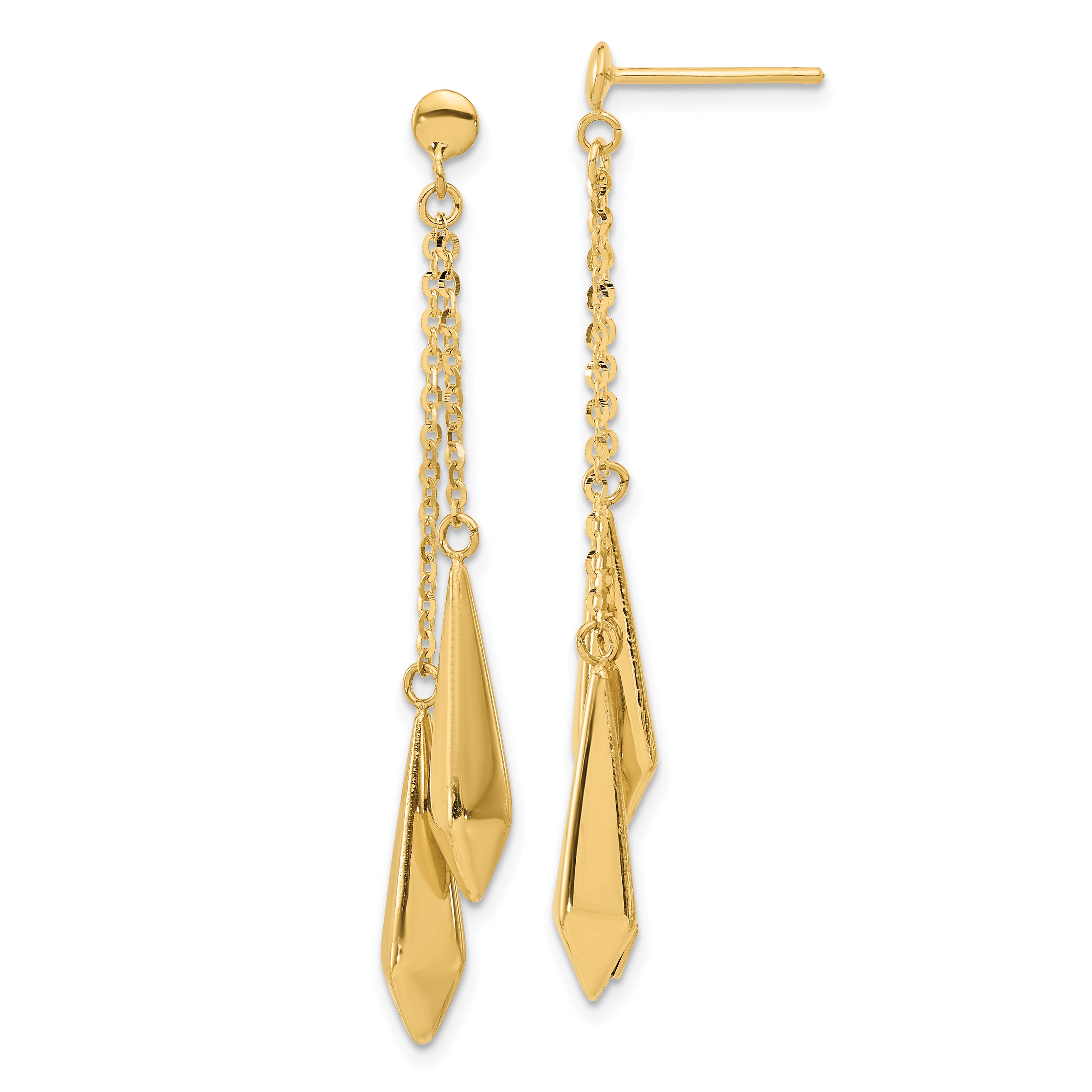 14K Polished Post Dangle Earrings Main image