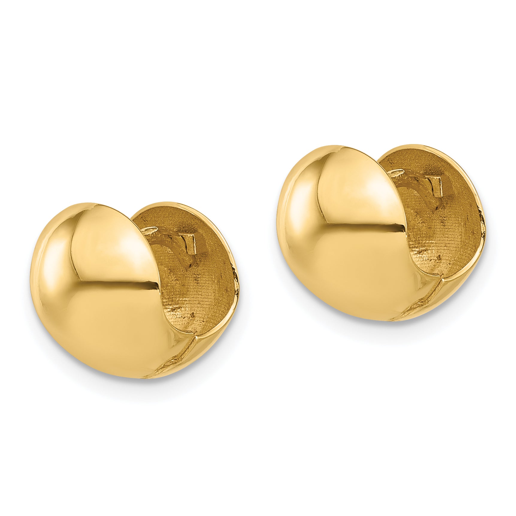 14K Polished Round Huggie Earrings Secondary image