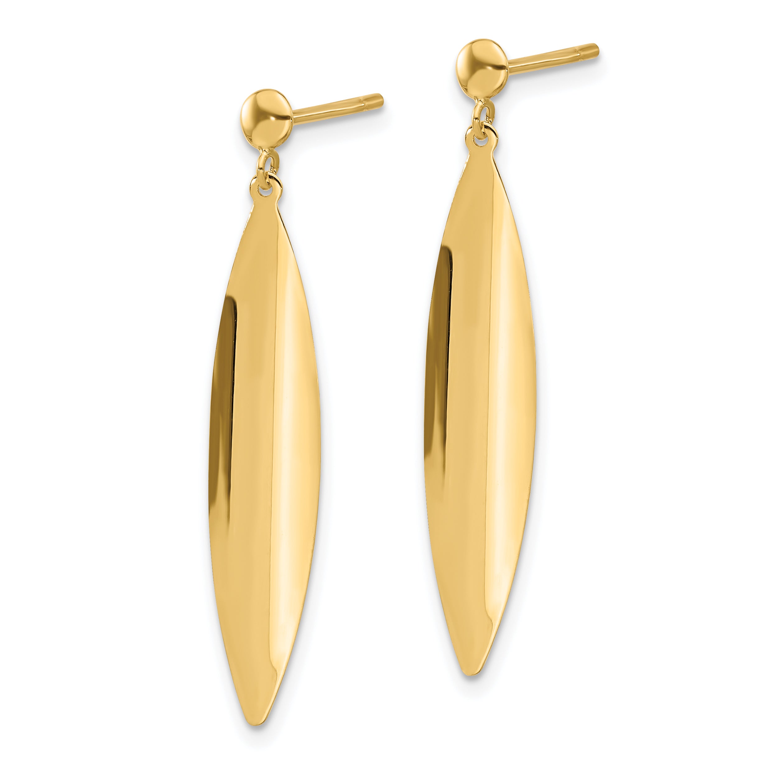 14K Polished Post Dangle Earrings Secondary image