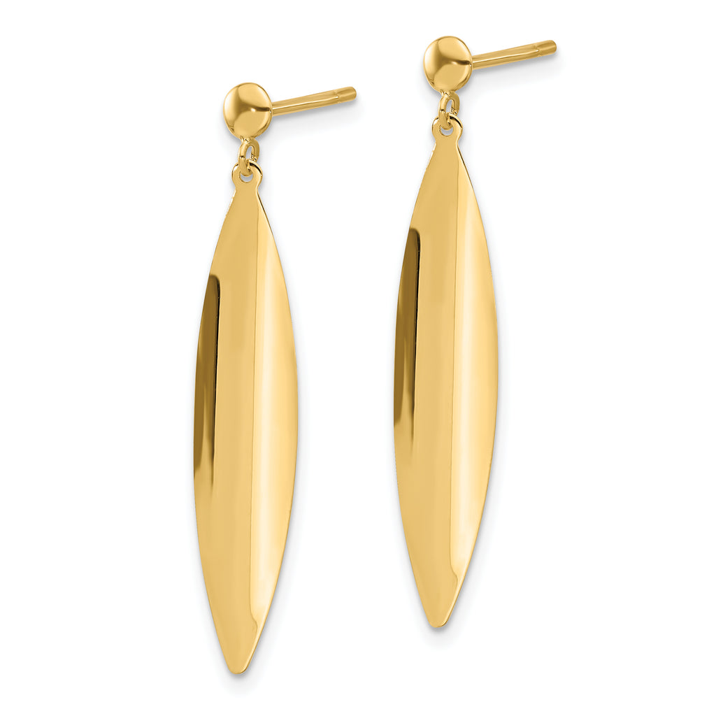 14K Polished Post Dangle Earrings