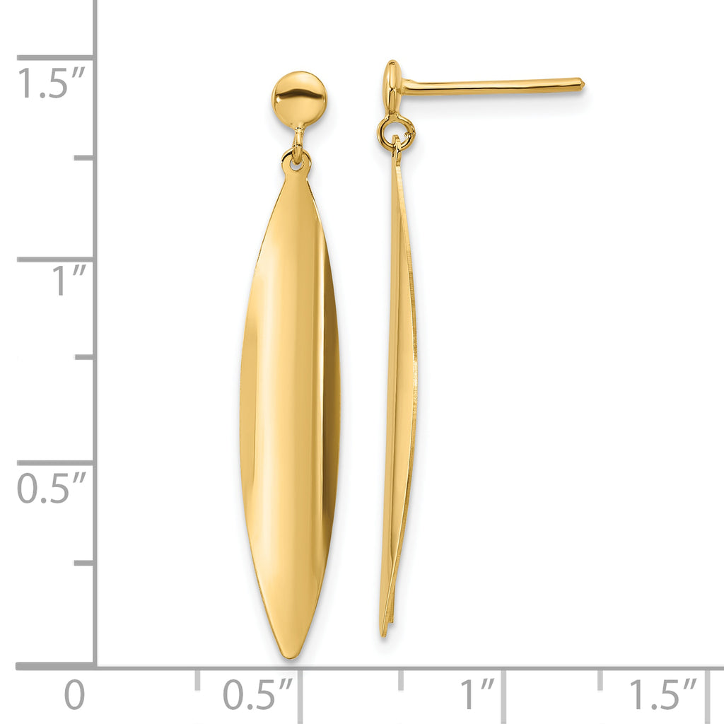 14K Polished Post Dangle Earrings