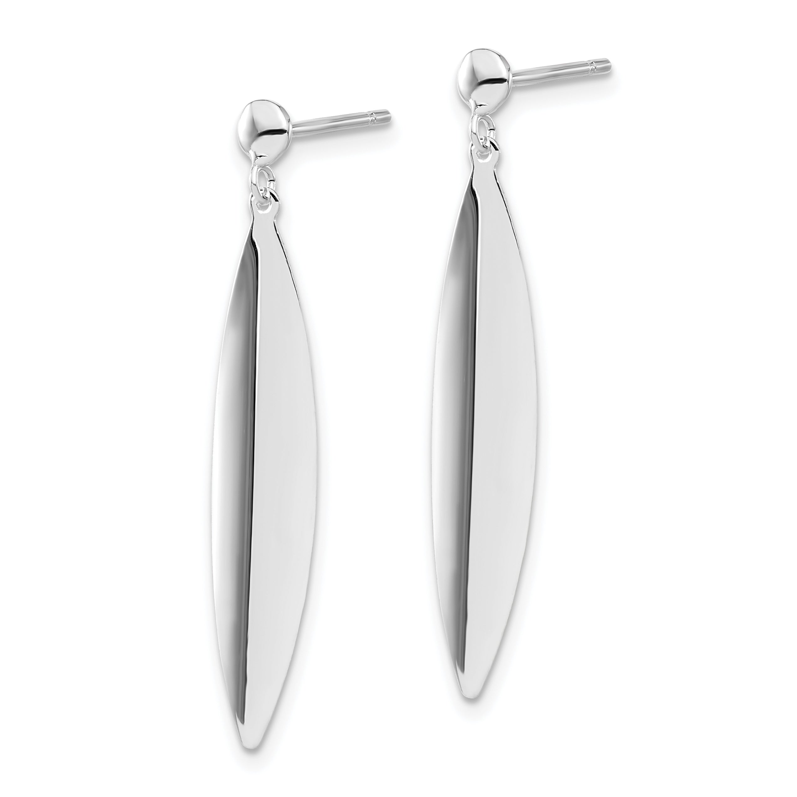 14K White Gold Polished Post Dangle Earrings Secondary image