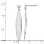 14K White Gold Polished Post Dangle Earrings