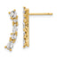 14K and White Rhodium Polished and Diamond-cut Post Earrings