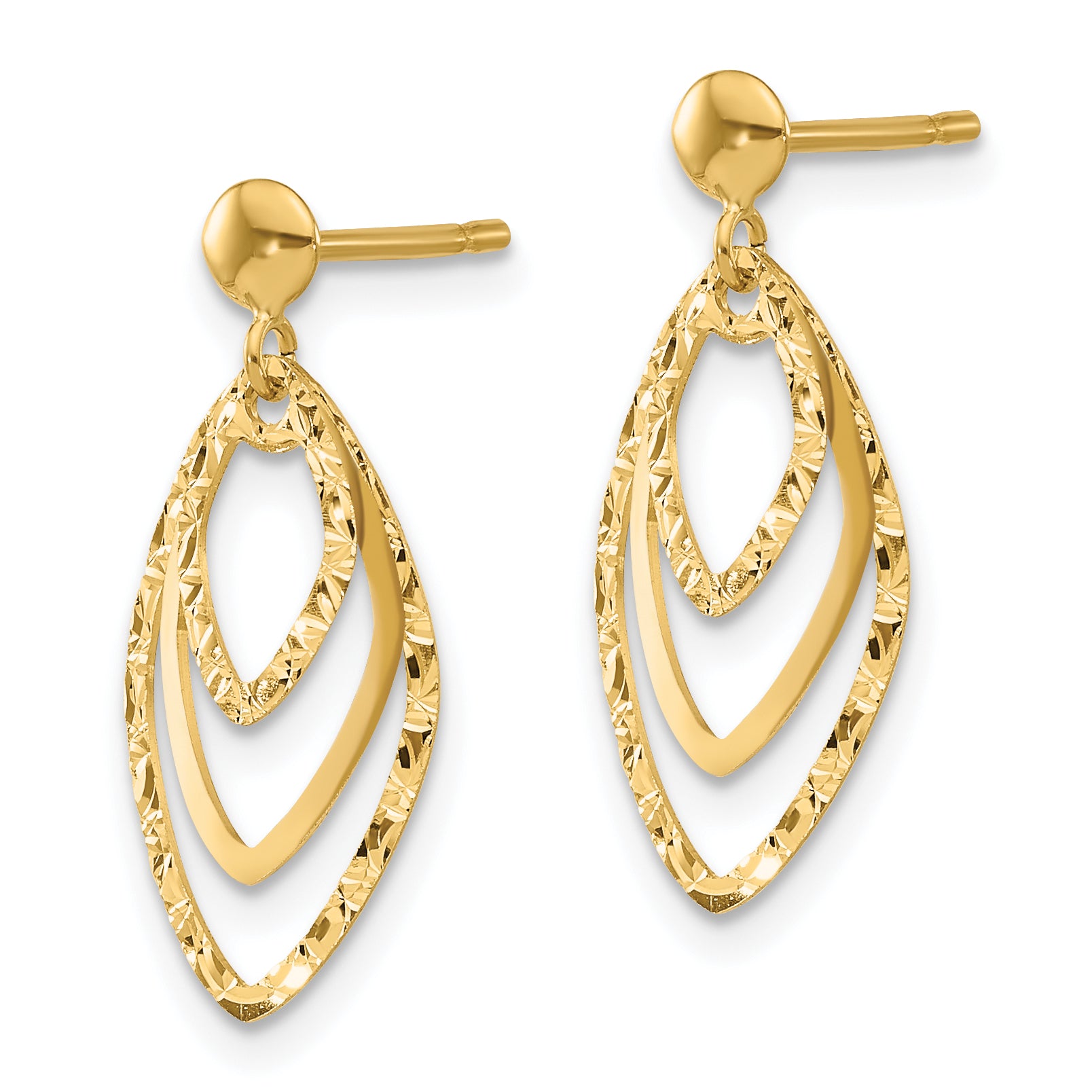 14K Polished Post Dangle Earrings Secondary image