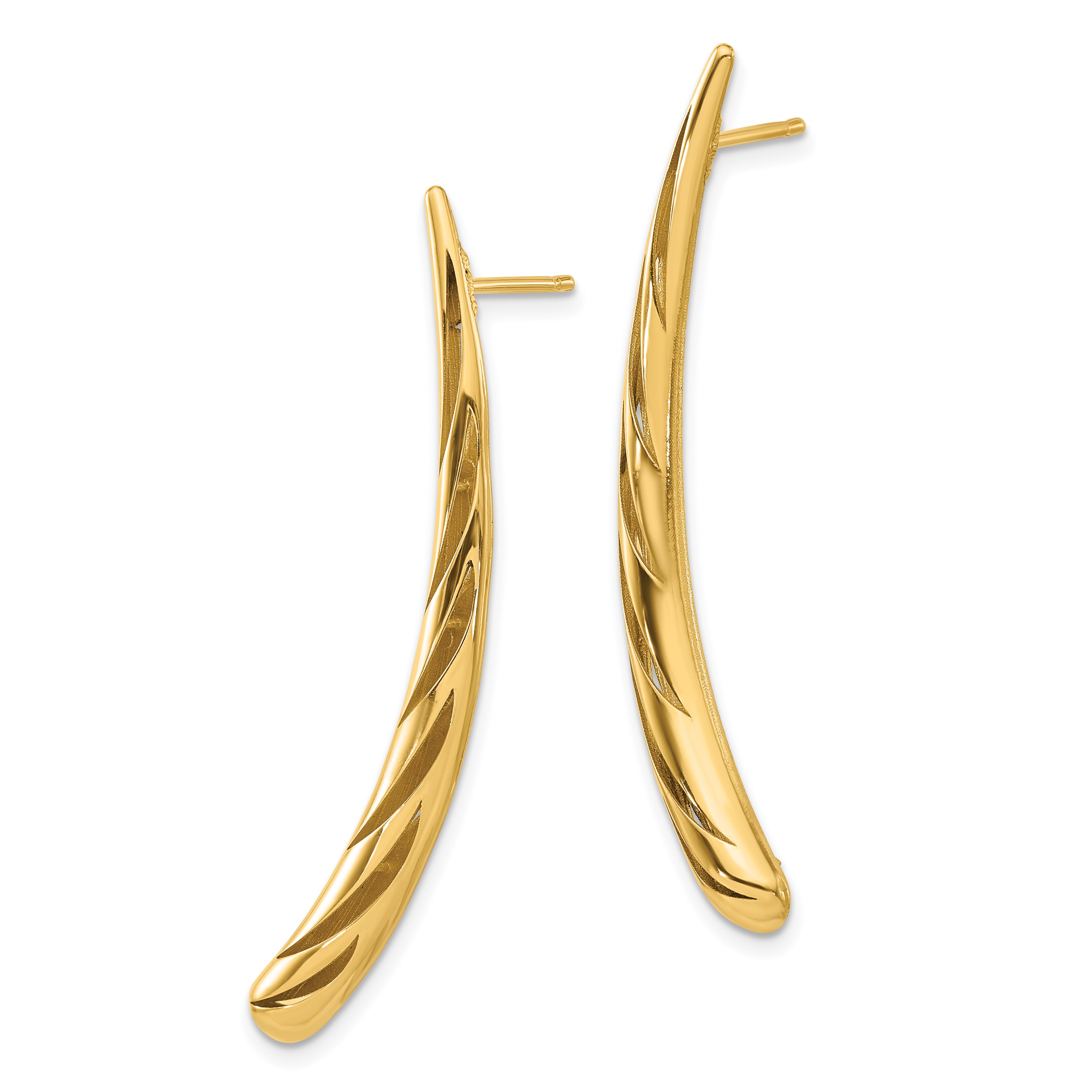 14k Polished Post Drop Earrings Secondary image