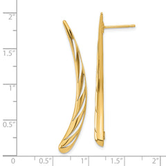 14k Polished Post Drop Earrings