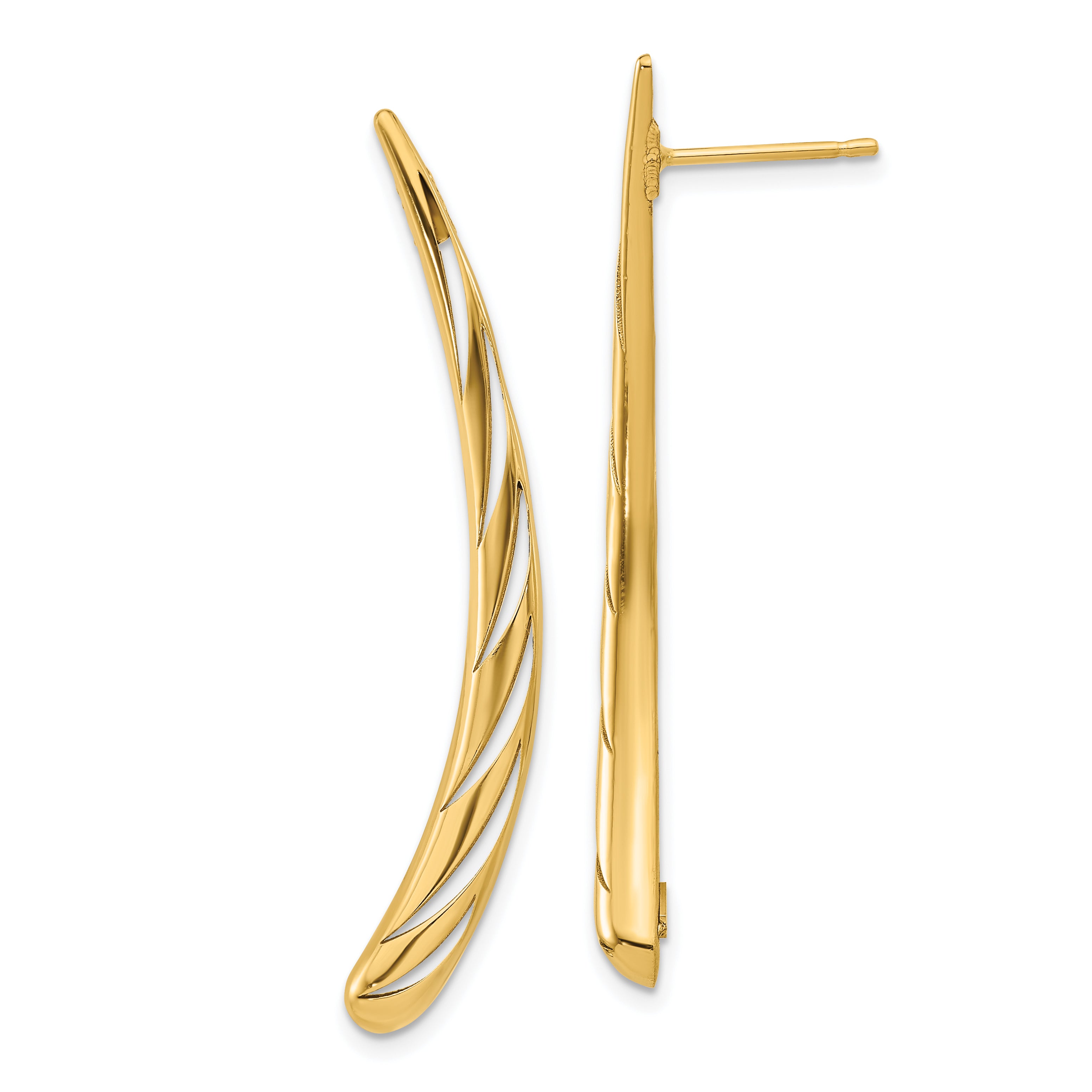 14k Polished Post Drop Earrings Main image
